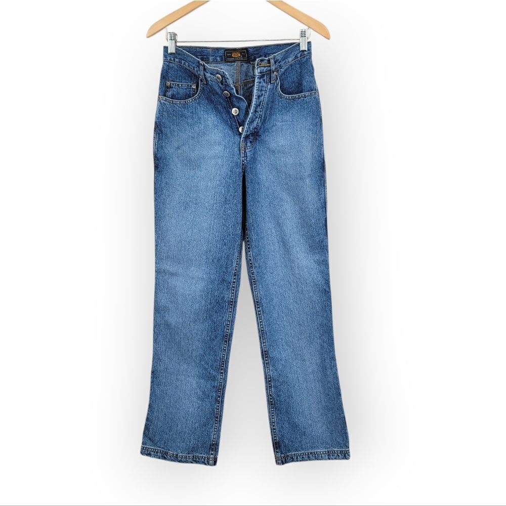 Route 66 Vintage Women's Classic High Rise Blue Jeans Button Fly Straight Leg